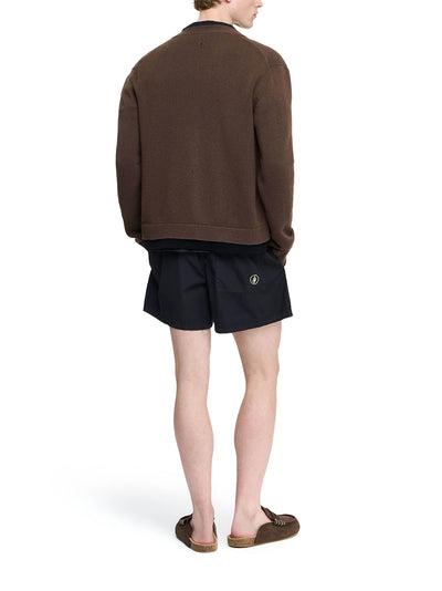 Contrast Layered Cardigan Brown