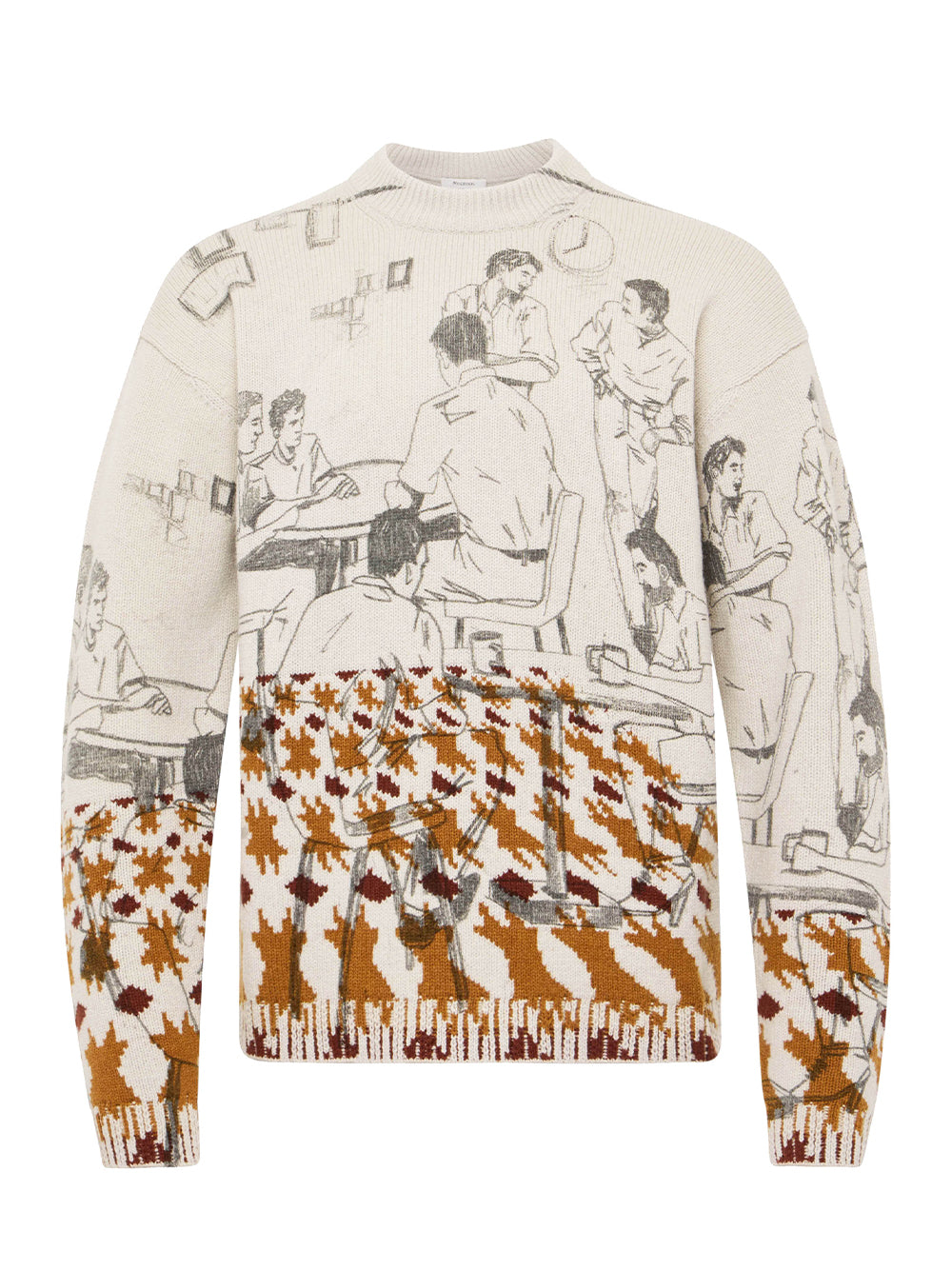 Print Jacquard Jumper Dove Grey