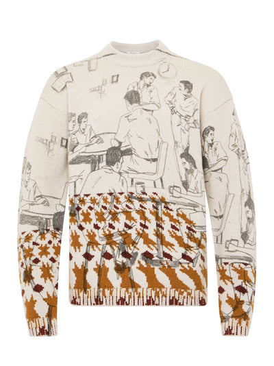 Print Jacquard Jumper Dove Grey
