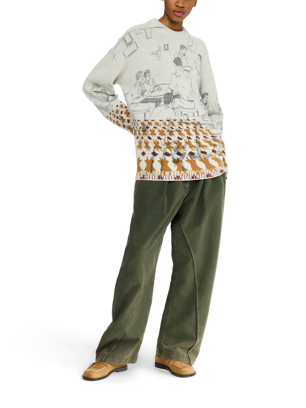 Print Jacquard Jumper Dove Grey