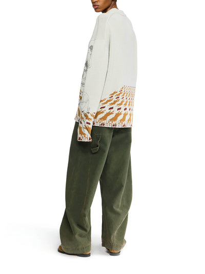 Print Jacquard Jumper Dove Grey