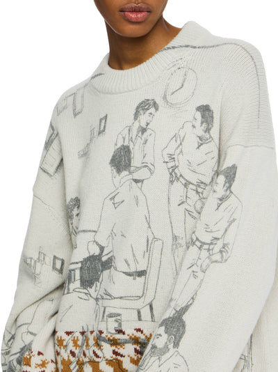 Print Jacquard Jumper Dove Grey