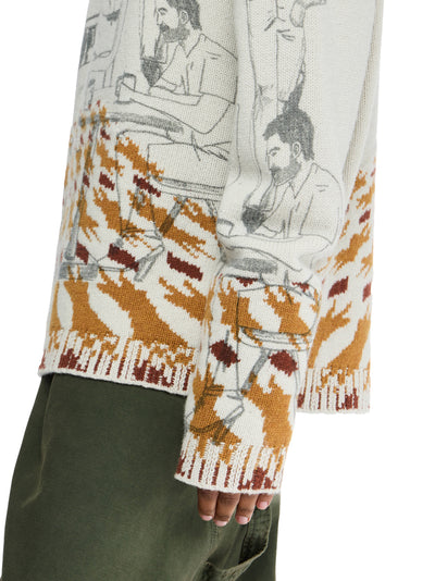 Print Jacquard Jumper Dove Grey