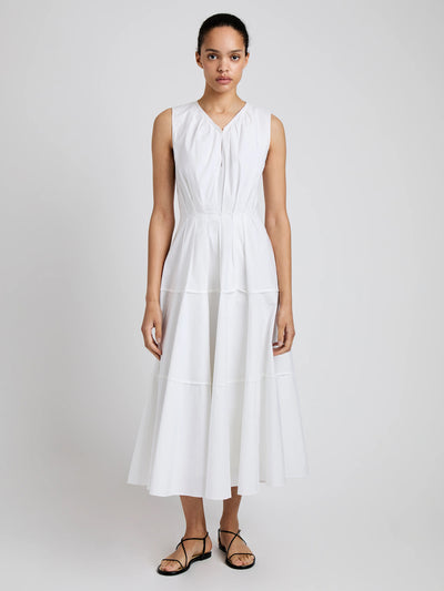Kailey Dress In Stretch (Poplin White)