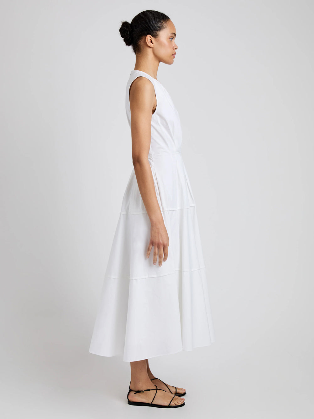 Kailey Dress In Stretch (Poplin White)