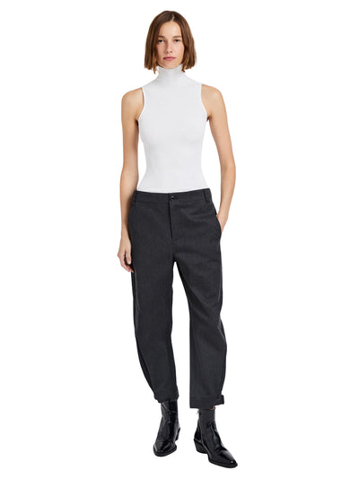Kay Pant In Wool Garbardine Coal (Melange)