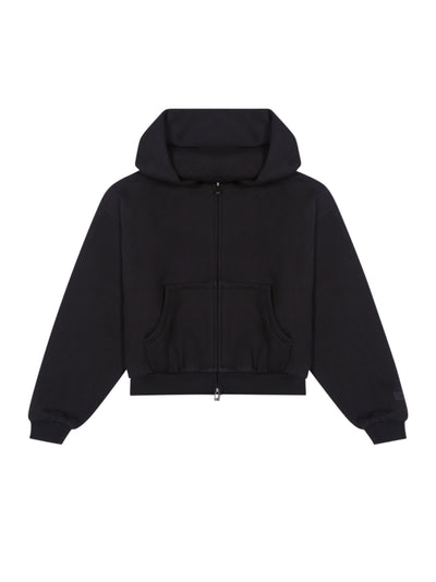 Kids Fleece Hoodie Zip-Up (Jet Black)