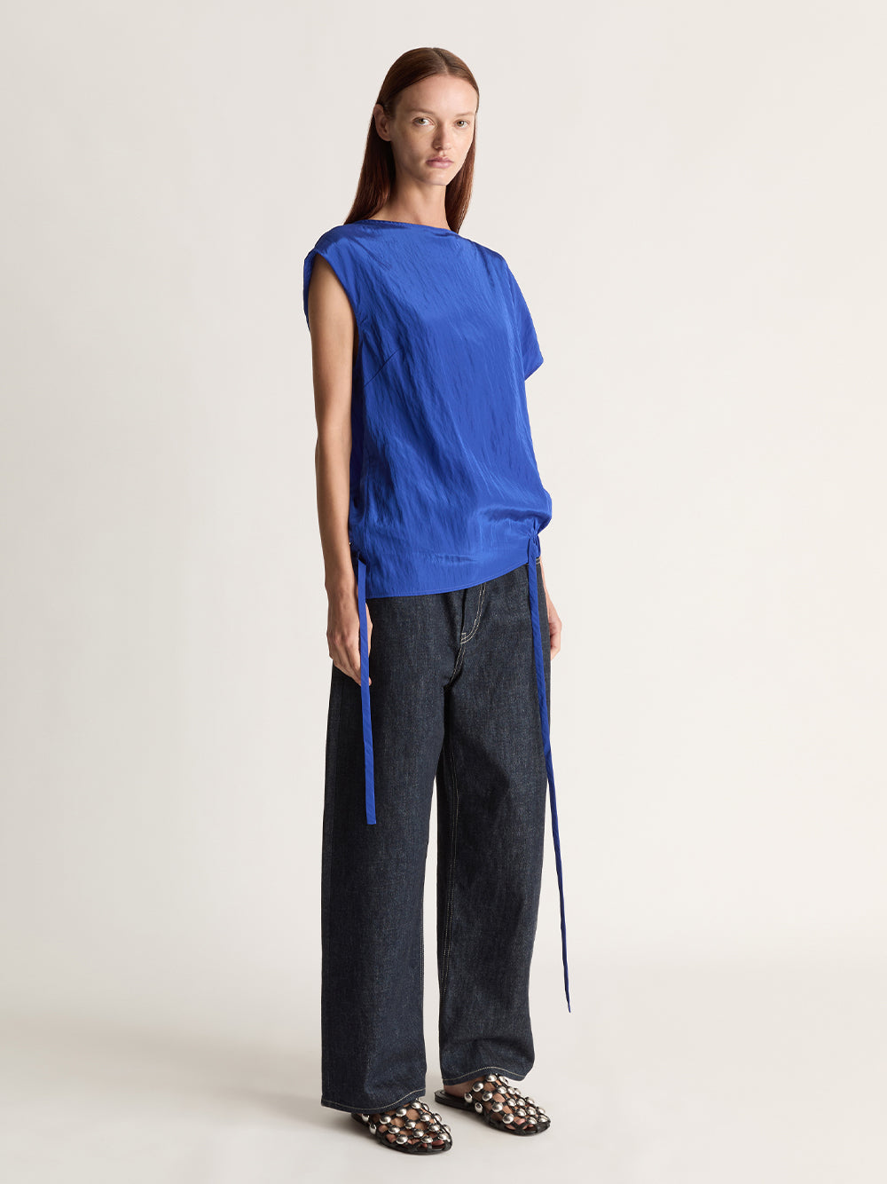 Kiki Asymmetrical Blouse Cobalt