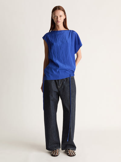 Kiki Asymmetrical Blouse Cobalt