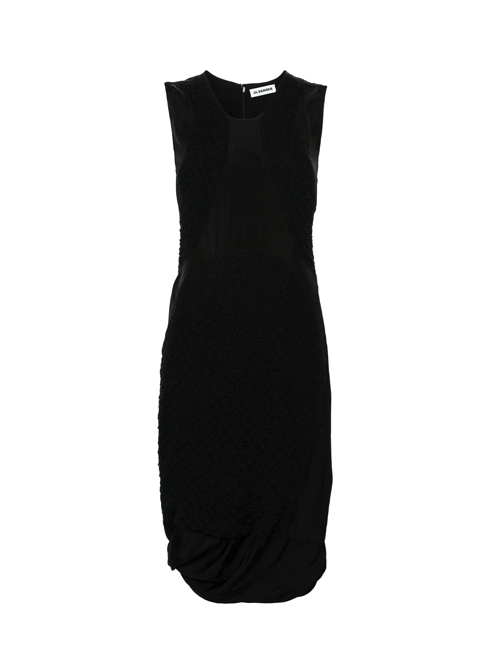 Knitted-Panels Puffball Dress (Black)