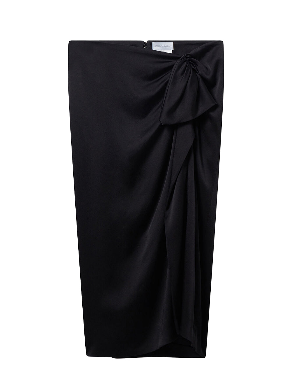 Knotted Asymmetric Midi Skirt (Black)