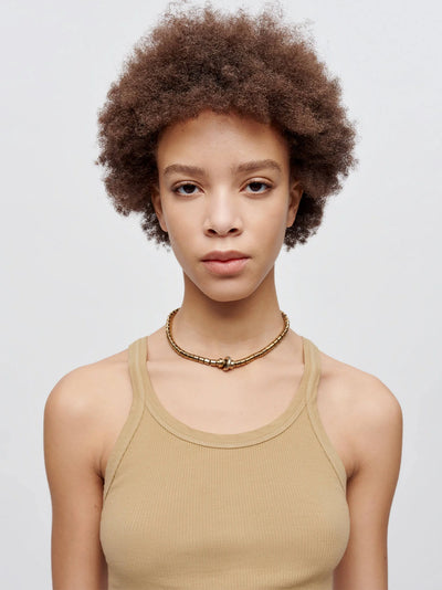 Cropped Ribbed Tank Sand