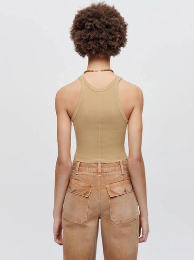 Cropped Ribbed Tank Sand