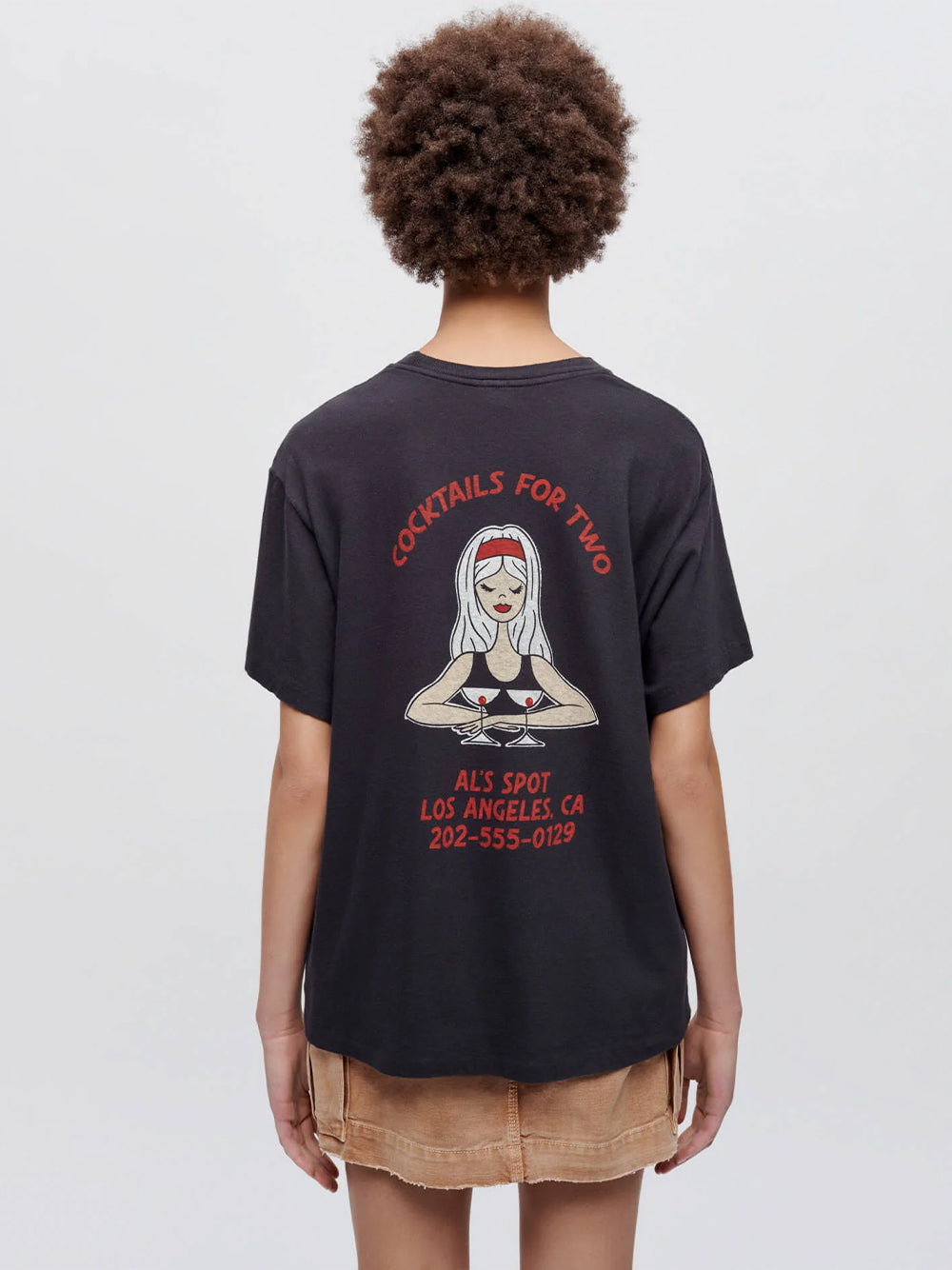 90S Easy Tee Cocktails For Two (Washed Black)