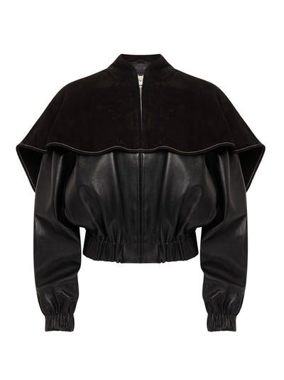 Oversized Collar Bomber Jac Black