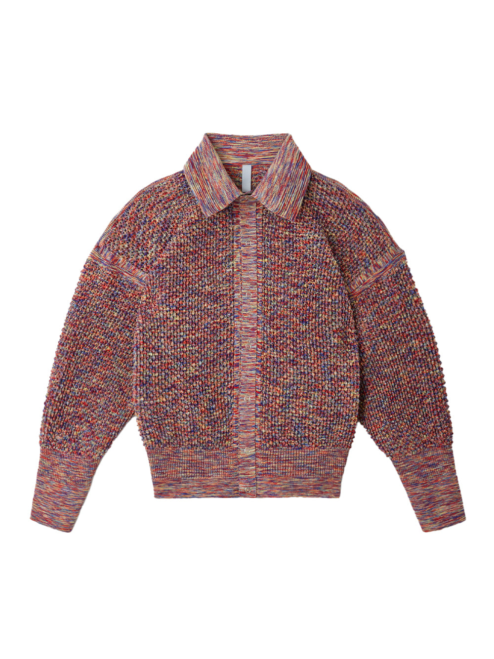 Lattice Knikat Stand Fall Collar Blouson (Poppy Red Multi)