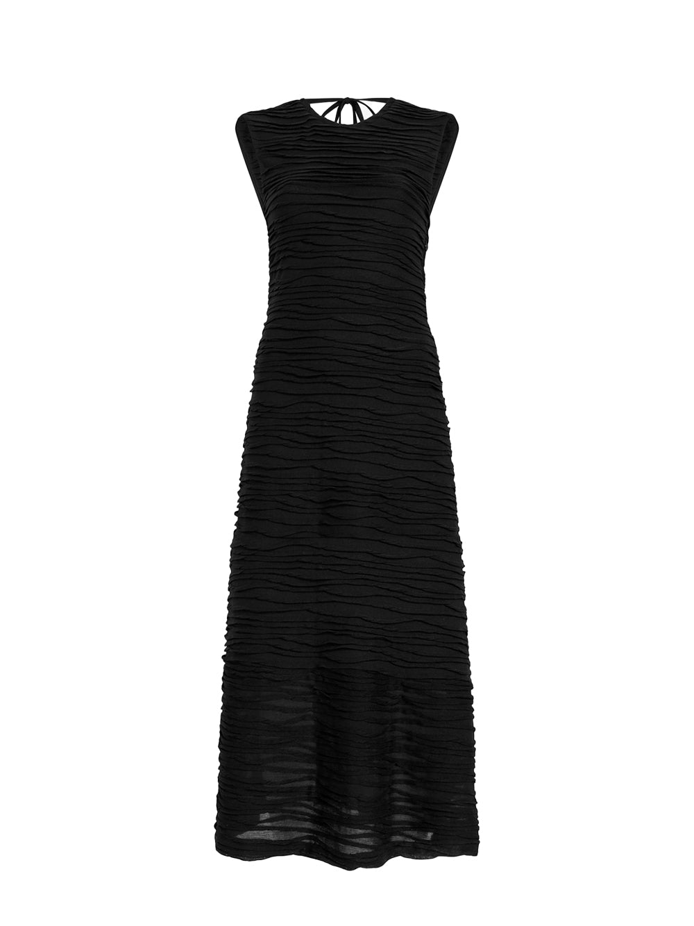 Laura Dress In Textured Cotton (Black)