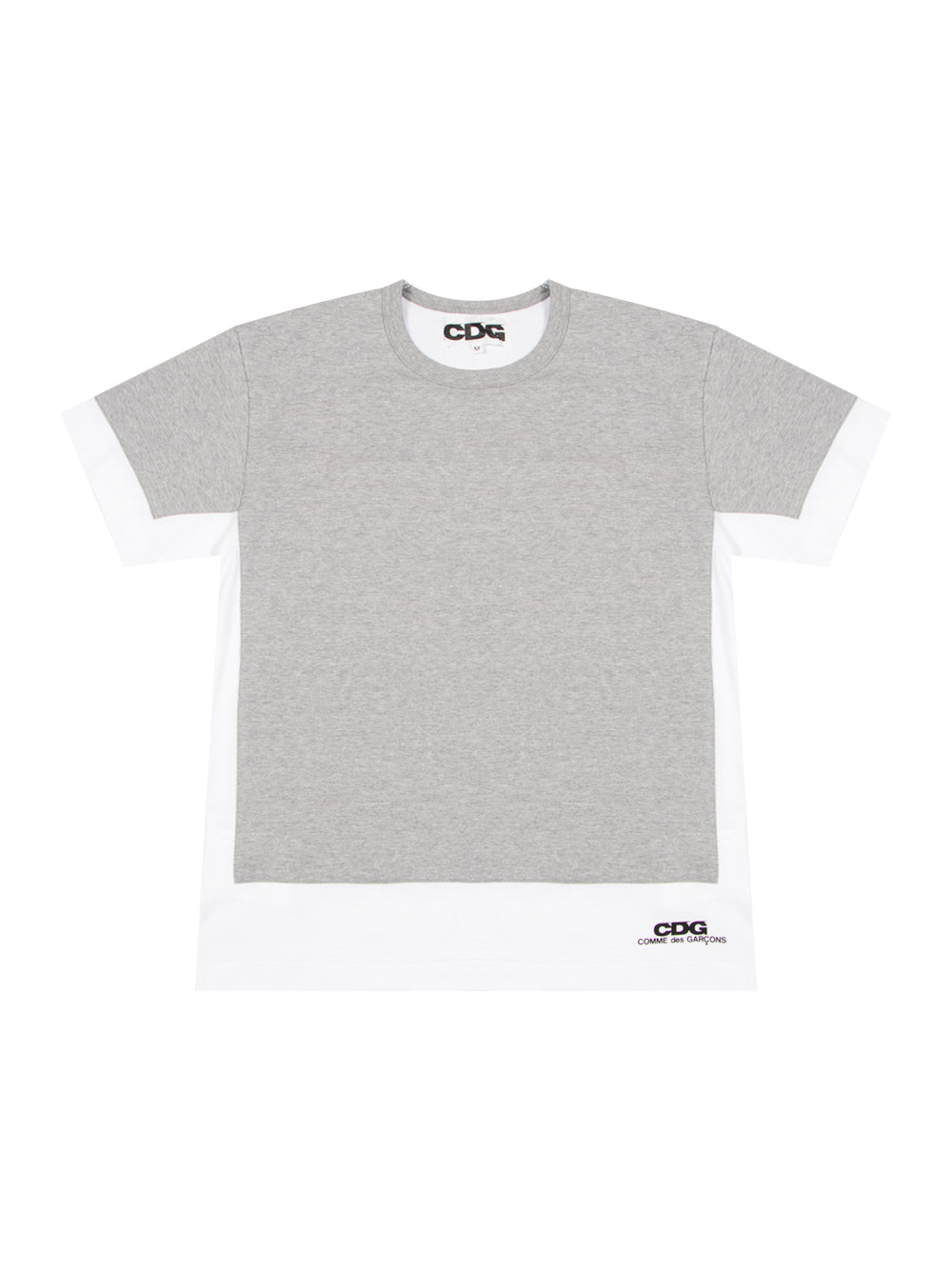 Layered Attached T-Shirt (White X Grey)