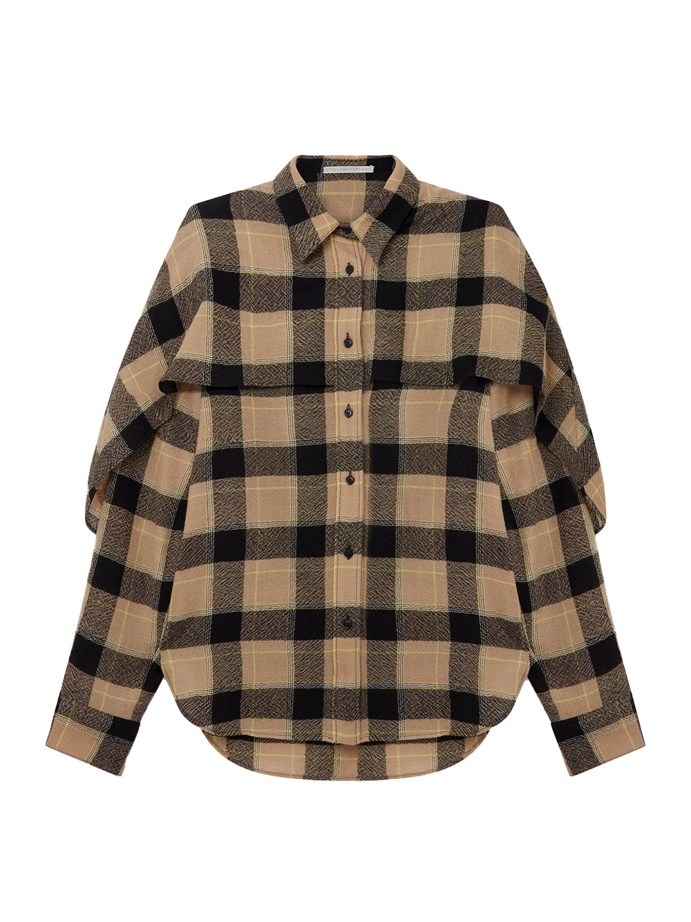 Layered Check Shirt (Beige and Black)