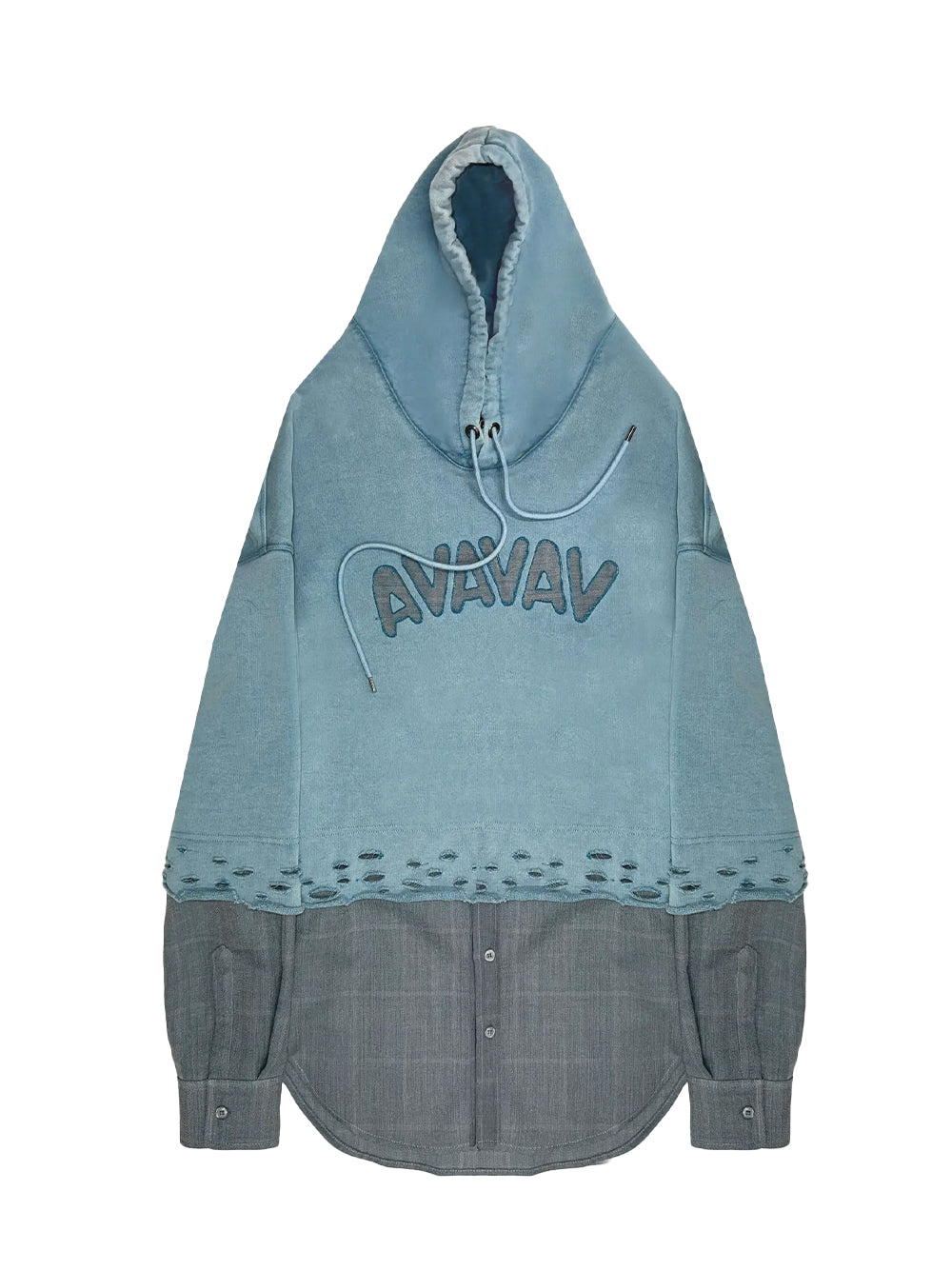 Layered Hoodie Shirt (Blue)