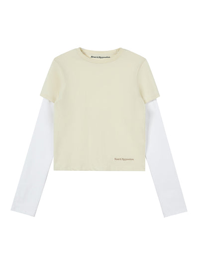 Layered Sleeve Top (Cream)