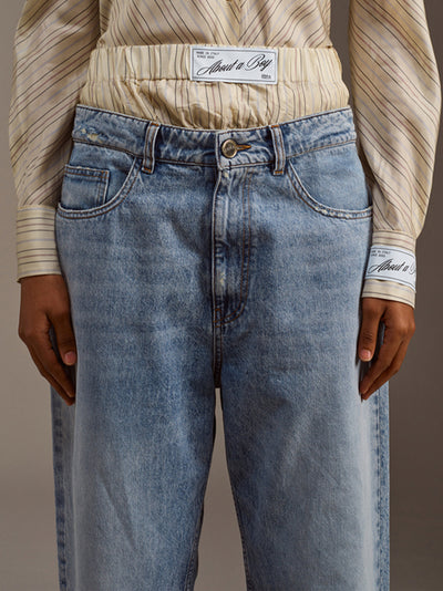 Layered Trousers (Denim Chiaro)