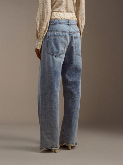 Layered Trousers (Denim Chiaro)