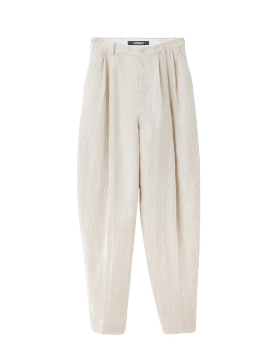 Le Pantalon Fernando Rib Knit (Light Beige)