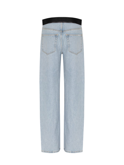 Leather Belted Balloon Jeans (Bleach)