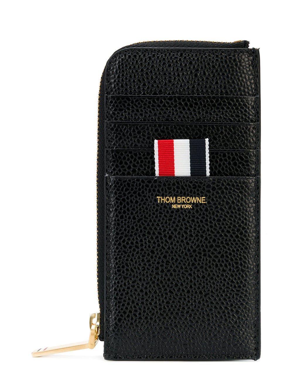 Leather Half Zip-Around Wallet (Black)