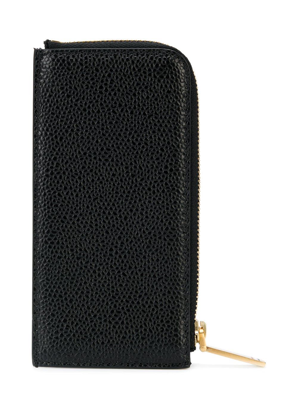 Leather Half Zip-Around Wallet (Black)