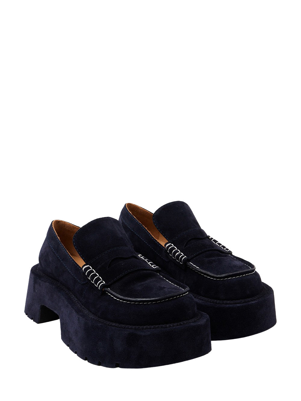 Leather Platform Moccassin (Black)