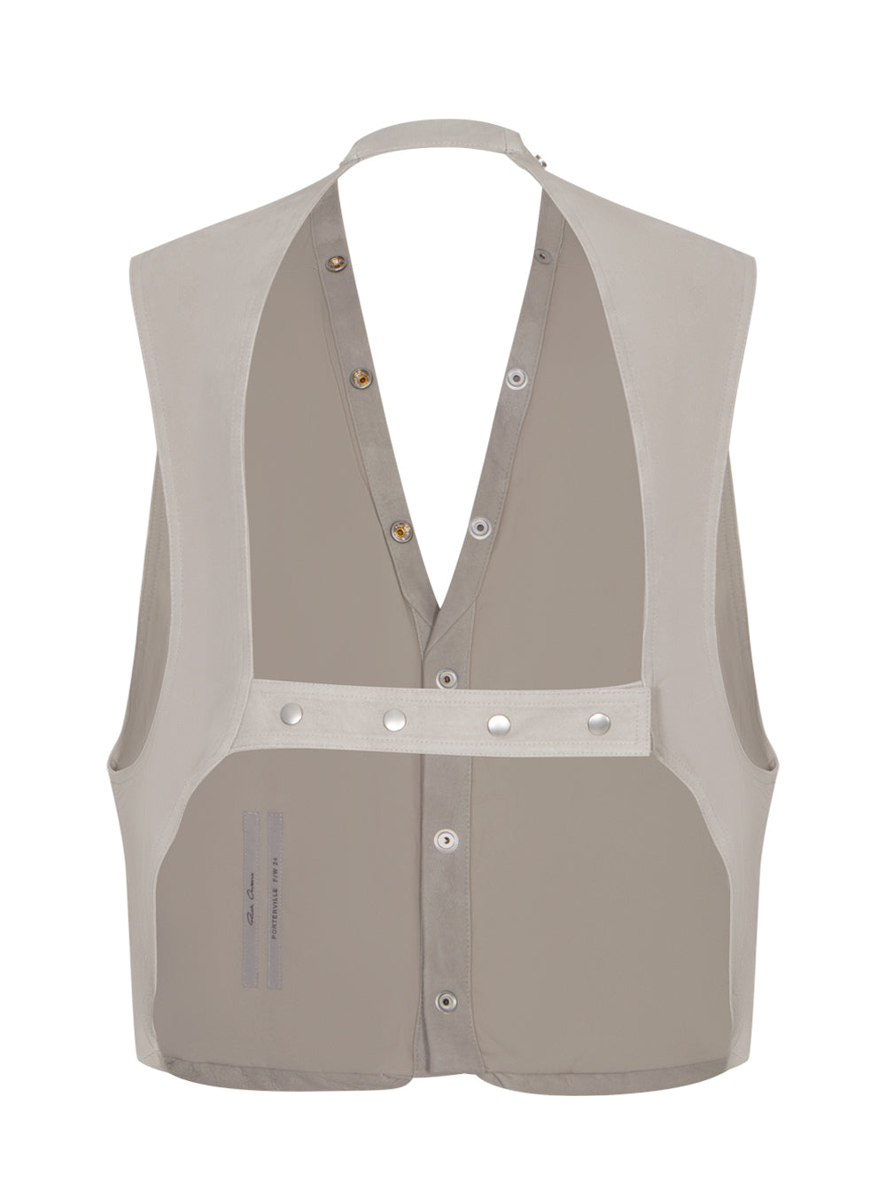 Leather V-neck Gilet (Pearl)