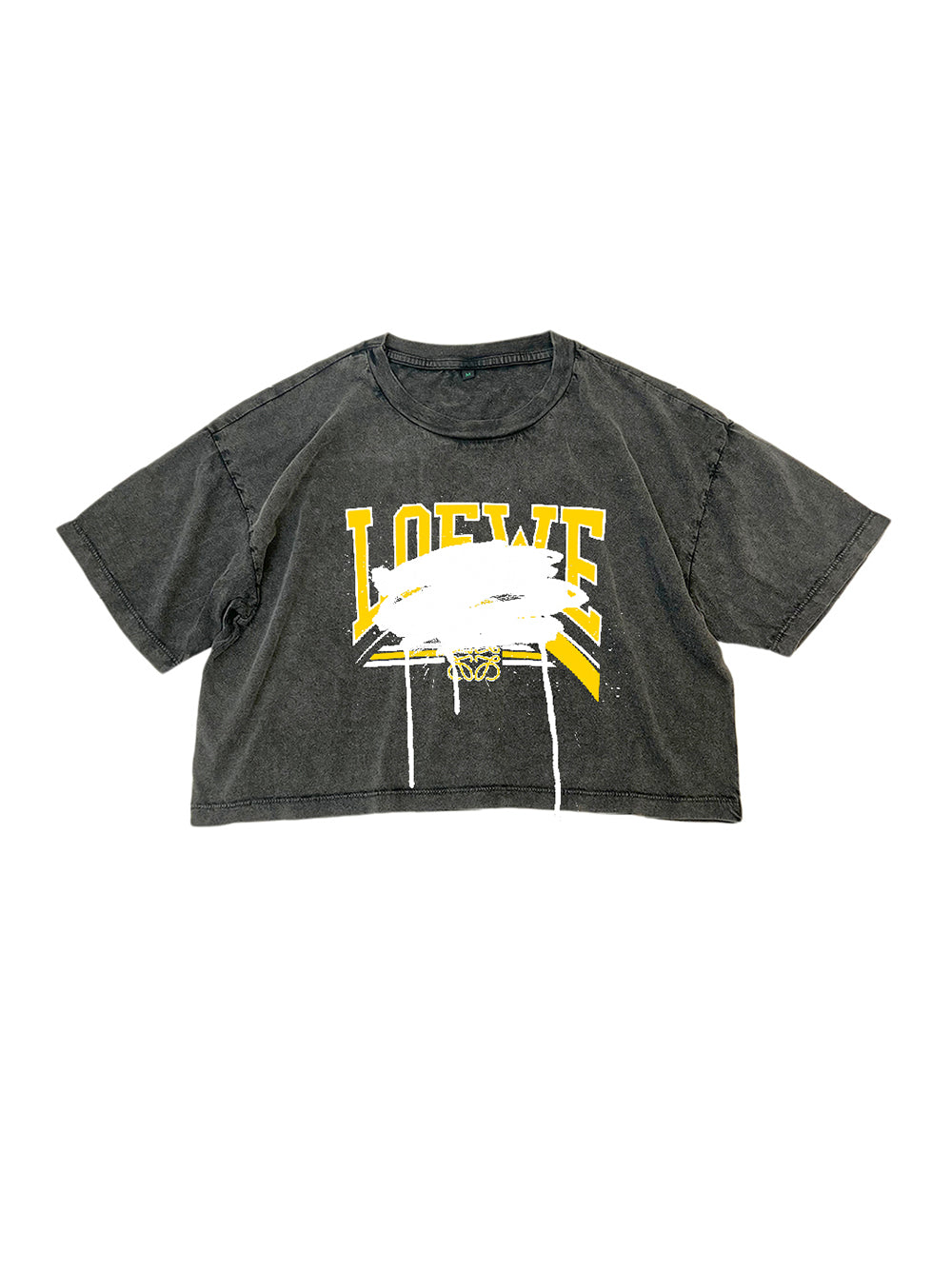 Loewe Cross Cropped T-Shirt (Black)