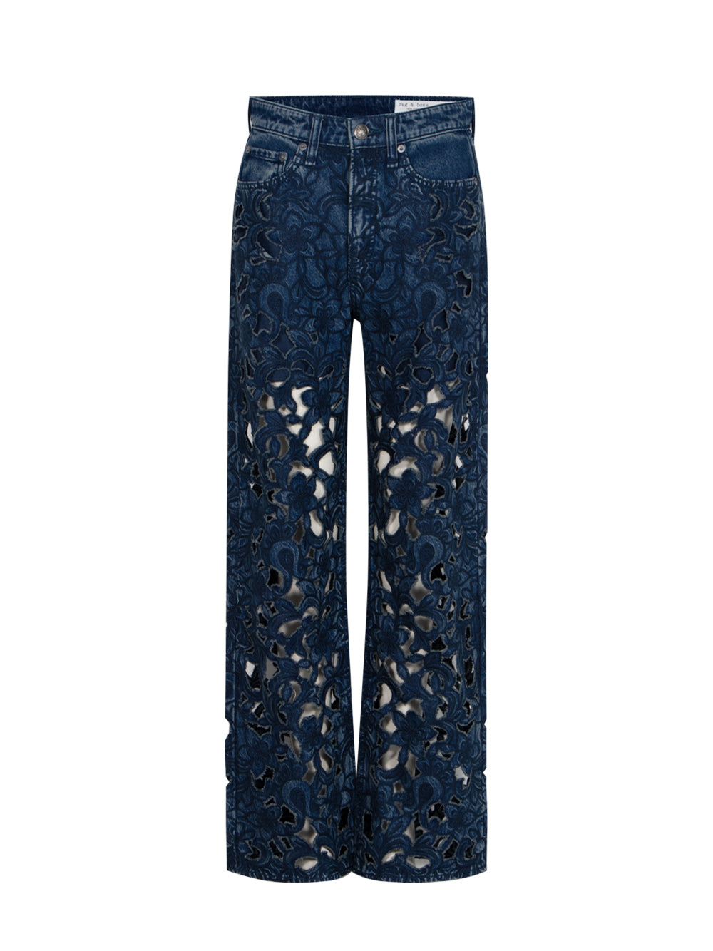 Logan Mid-Rise Wide Leg Floral Cutout (Hyacn)