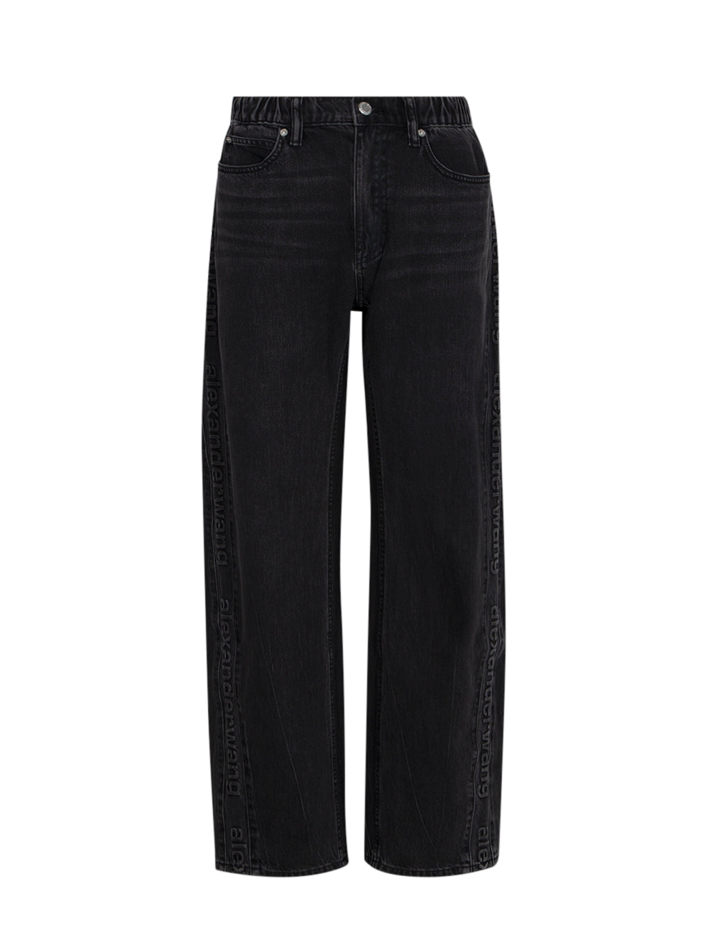 Logo-Embossed Balloon Jeans (Grey Aged)