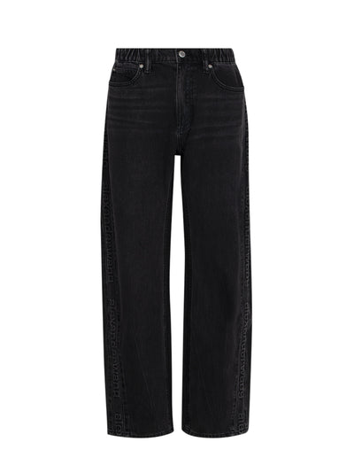 Logo-Embossed Balloon Jeans (Grey Aged)
