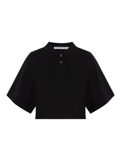 Logo Cropped Jersey Tee (Black)