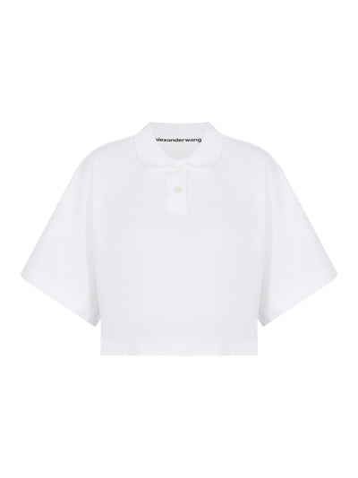 Logo Cropped Jersey Tee (Vintage White)