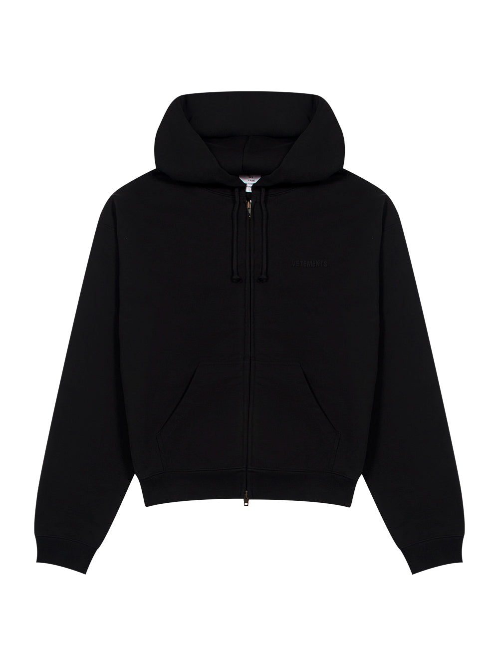 Logo Fitted Zip-Up Hoodie (Black)