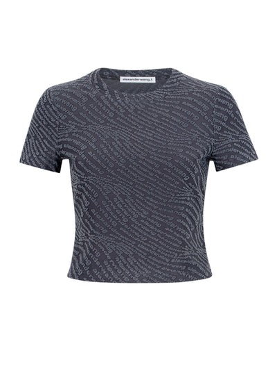 Logo Jacquard Short Sleeve Baby Tee (Graphite)