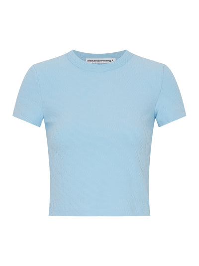 Logo Jacquard Short Sleeve Baby Tee (Sky Blue)