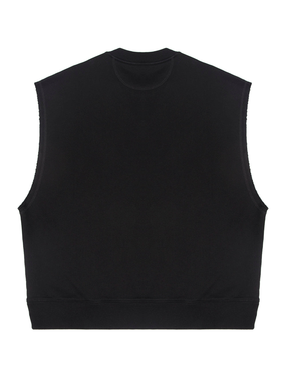 Logo Patch Sleeveless Sweatshirt (Black)