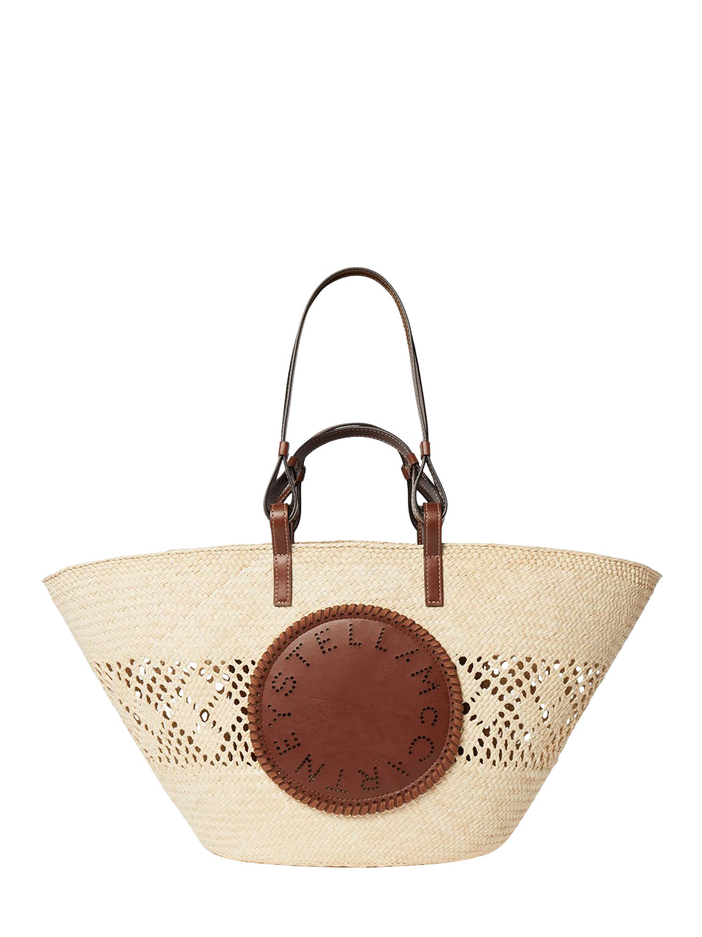 Logo Raffia Crochet Large Tote Bag (Natural Beige)