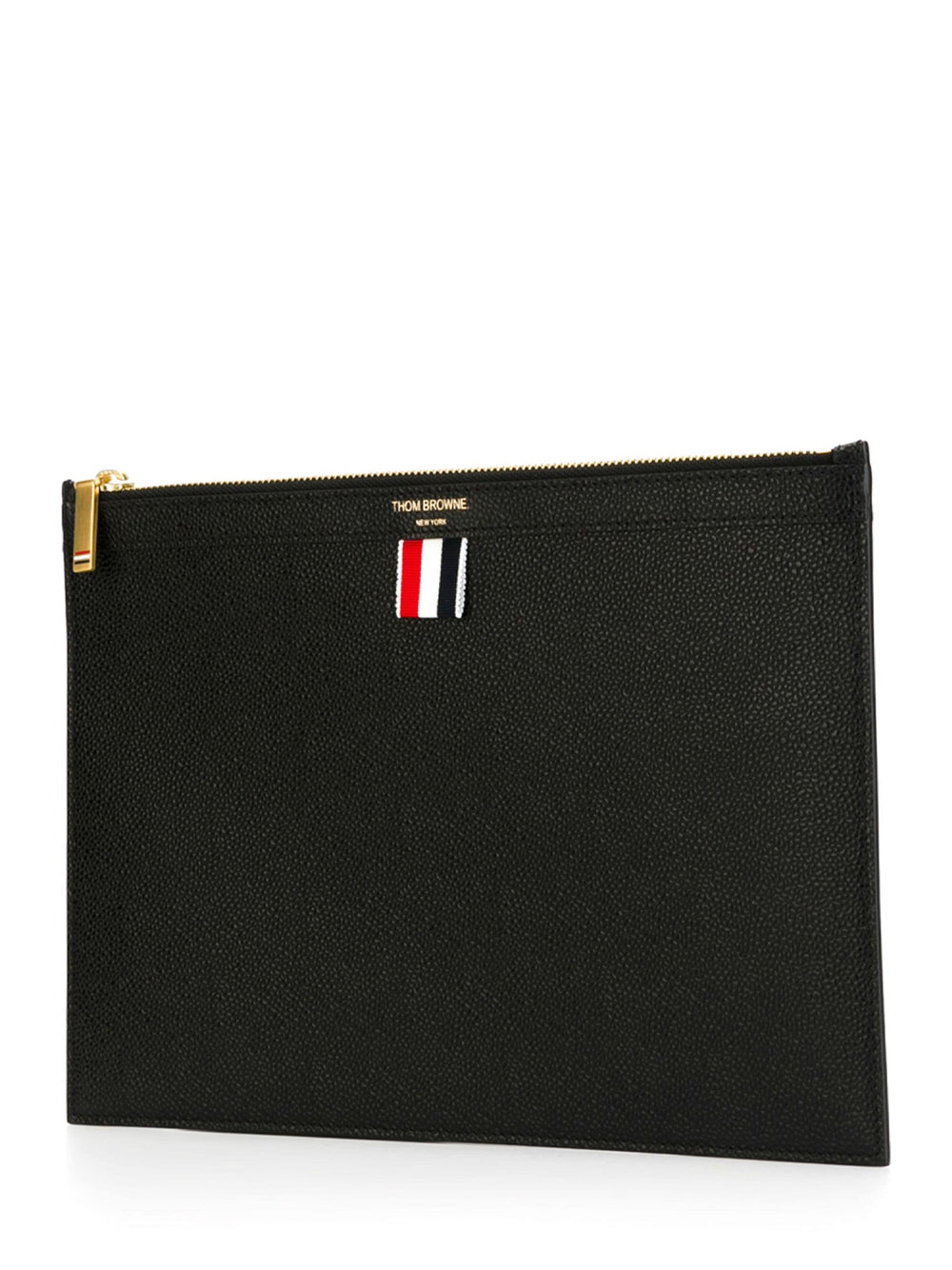 Logo-Stamp Leather Document Holder (Black)