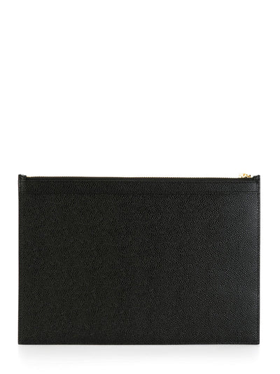 Logo-Stamp Leather Document Holder (Black)