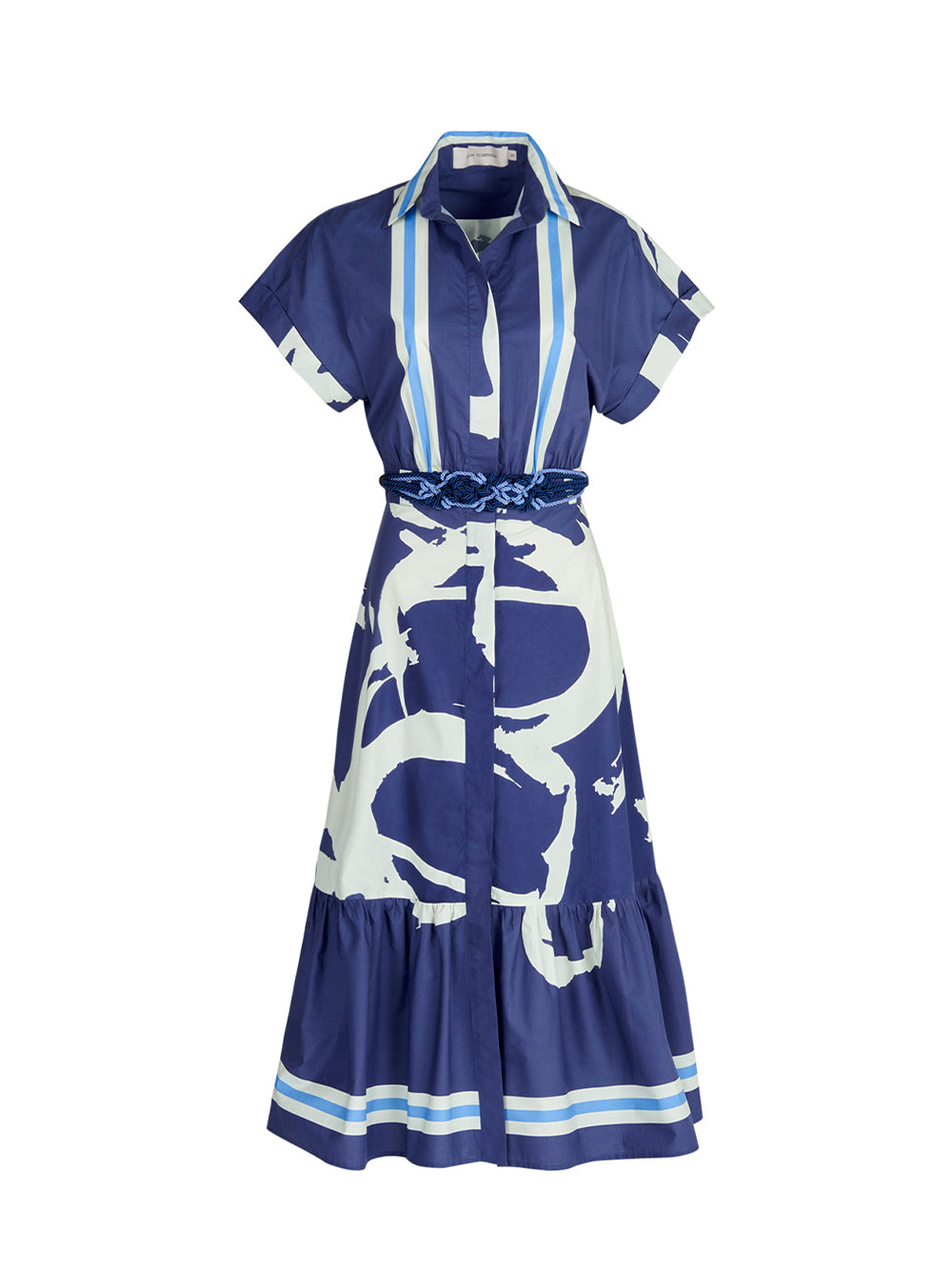 Loni Dress (Navy Stripes Bloom)