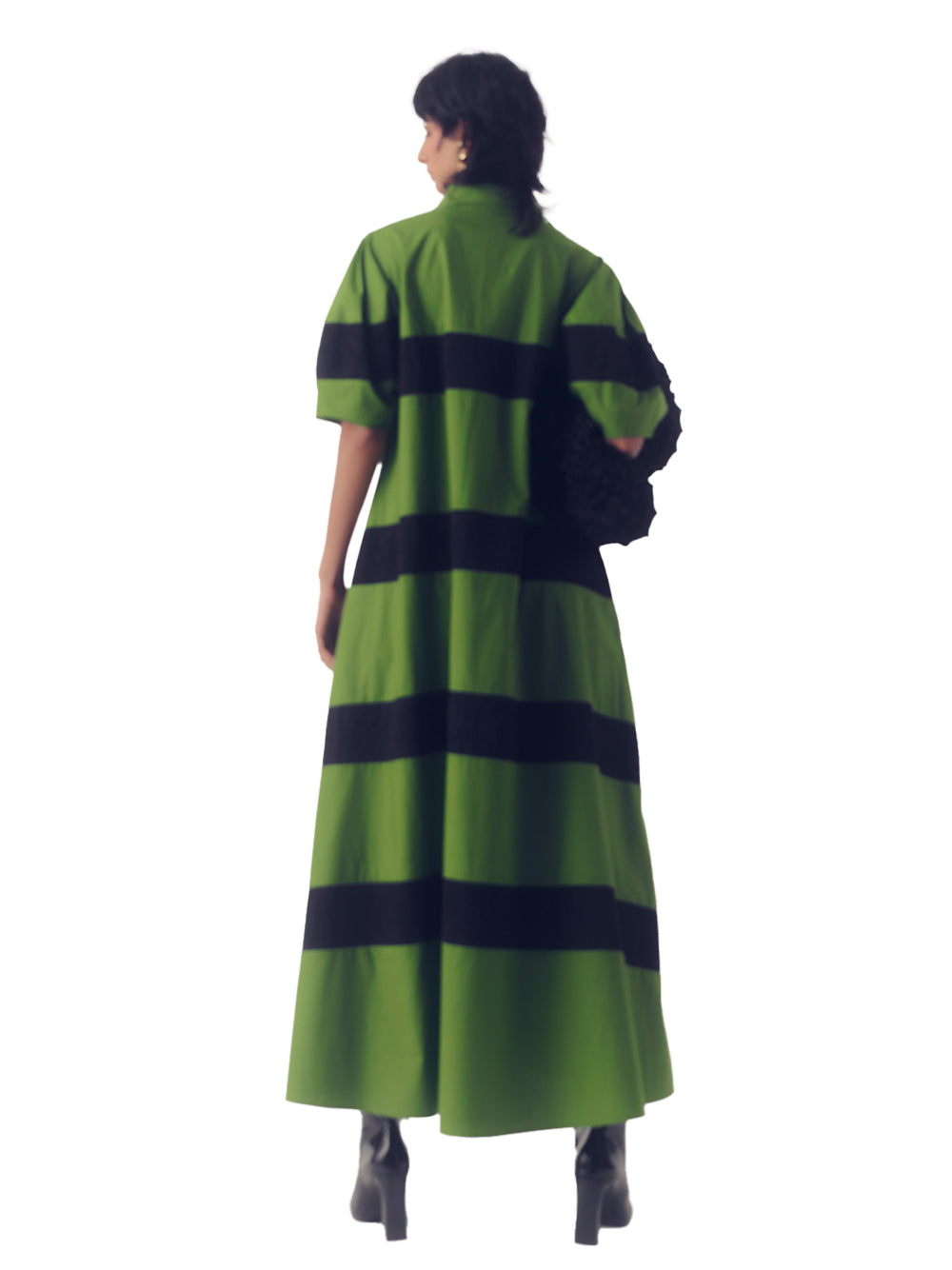Stella Striped Midi Dress (Green, Black)