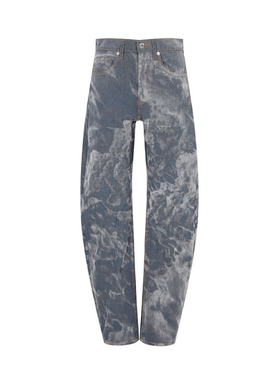 Low Rise Bowed Gusset Jean Cloud Flocking (Washed Smoke White)