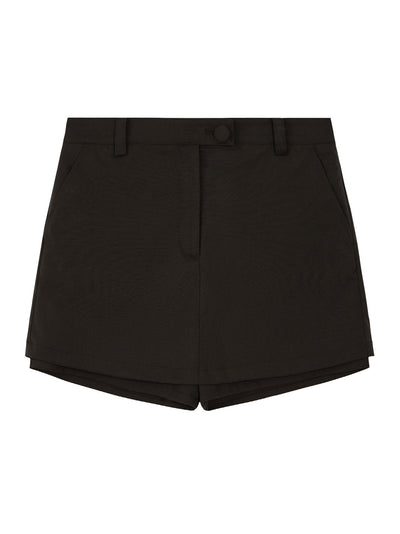 Low Rise Button Skort (Brown)